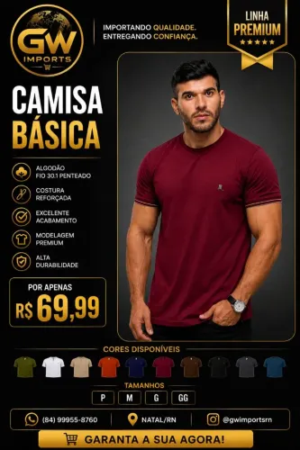Camisa de algodão 30.1 fio penteado