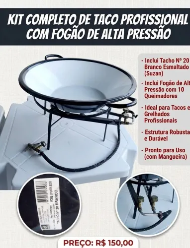 Taco profissional com fogão de alta pressão , semi novo