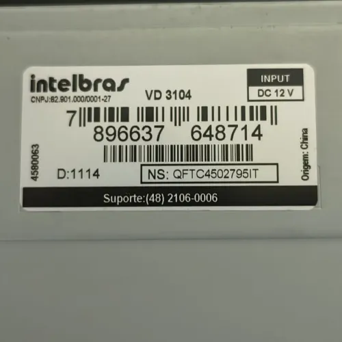 DVR INTELBRAS MOD: VD3104. R$250,00