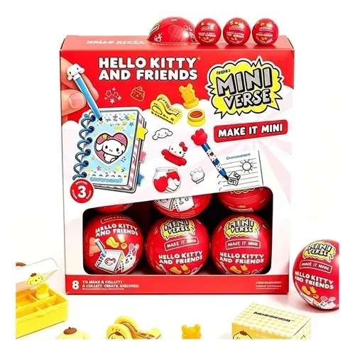 Mini verse hello kitty pompompurin (acessório p/ Sylvanian families bratz)
