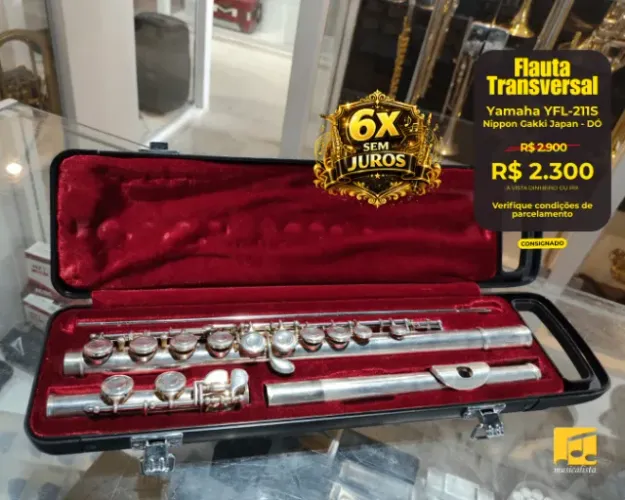 Flauta Transversal Yamaha YFL-211S Dó Nippon Gakki Japan