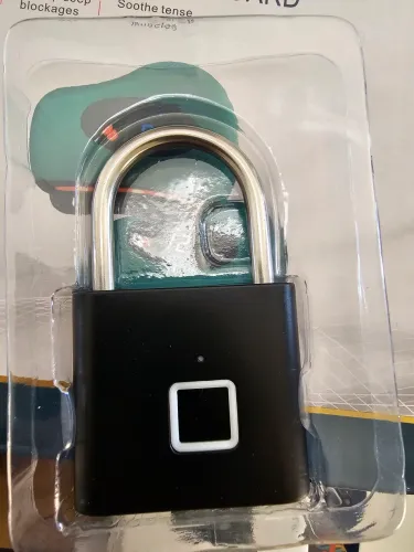 Cadeado inteligente com bateria e leitor de biometria