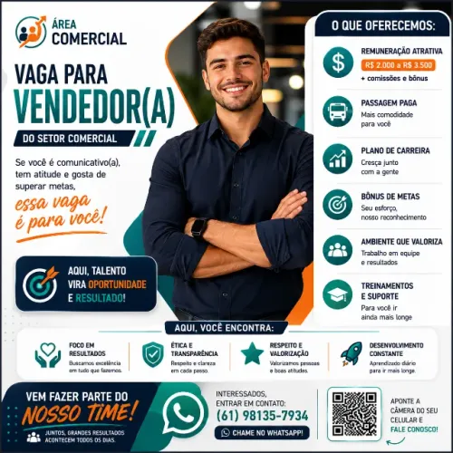 VENDEDOR COMERCIAL | VAGA ABERTA