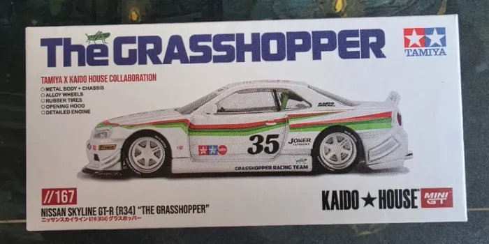 Nissan Skyline GT-R R34 The Grasshopper Tamiya Mini GT #167