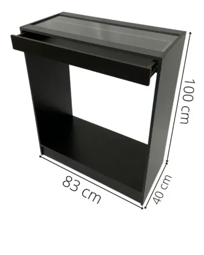 Balcão Centro Loja Roupa 83x100x40cm c/Gaveta e Suporte p/Cabide