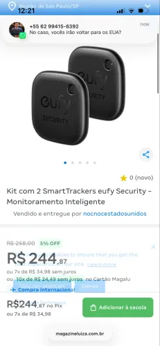 Eufy smart tracker monitoramento inteligente