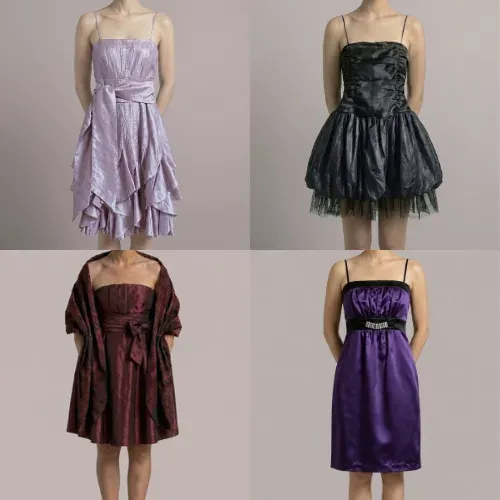 Kit Lote 4 Vestidos De Festas Curtos E Médios Femininos Diversas Cores