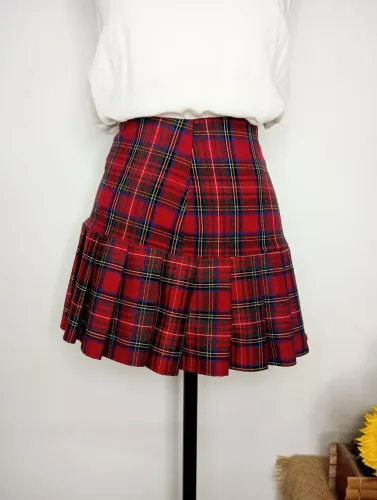 Saia Xadrez Pregas Colegial Tamanho G 42