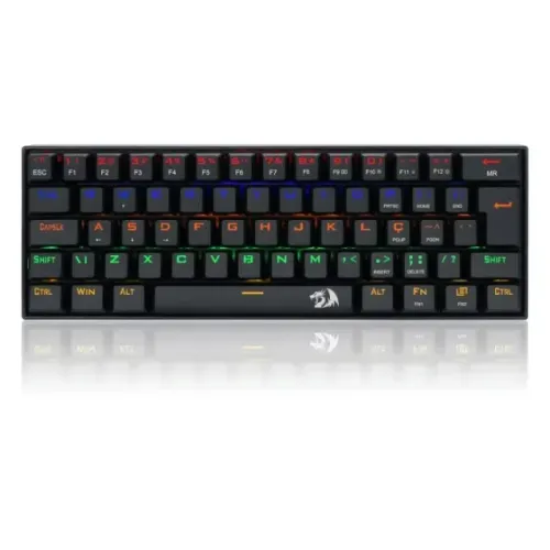 Teclado Gamer Redragon Lakshmi Rainbow, Switch Azul