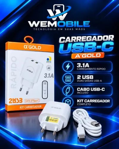 CARREGADOR USB C COMPLETO