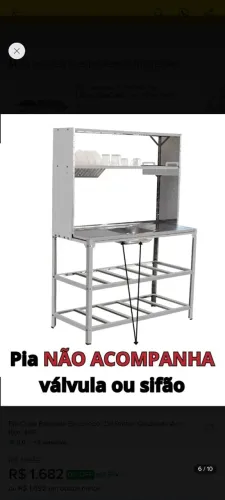 Pia com escorredor em inox 