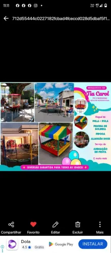 Aluguel de pula pula, piscina de bolinhas, algodão doce, pipoca e animação de festa