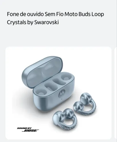 Fone De Ouvido Moto Buds Loop Crystals By Swarovski