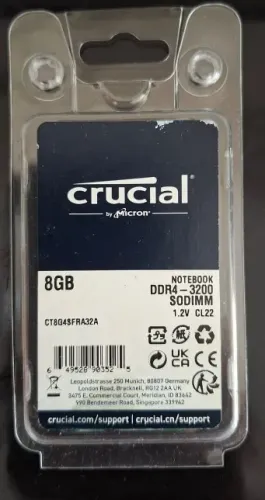 Memória Notebook Crucial 8GB DDR4 3200 Mhz