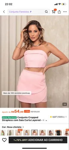 Conjunto de top e saia lindíssimo 