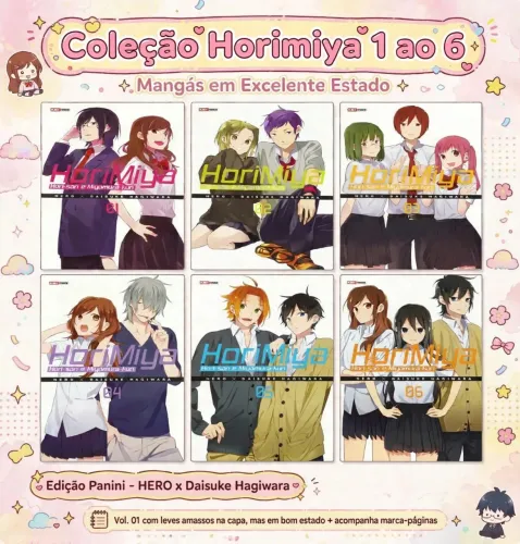 Coleção Mangá Horimiya 1 ao 6 - Panini - Ótimo Estado + Marca-página