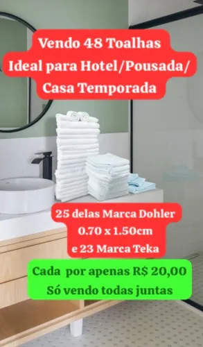 Lote de 48 Toalhas Profissionais (Döhler e Teka) - Ideal para Hotelaria