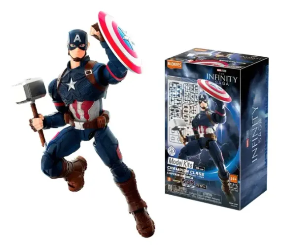 Blokees Capitão America Marvel Infinity Saga Champion Model Kit Articulado