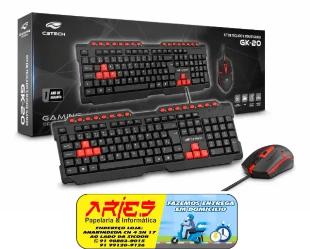 KIT TECLADO + MOUSE GAMER C3TECH GK-20BKV2