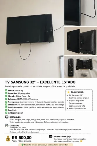Tv Samsung 32"- Excelente estado