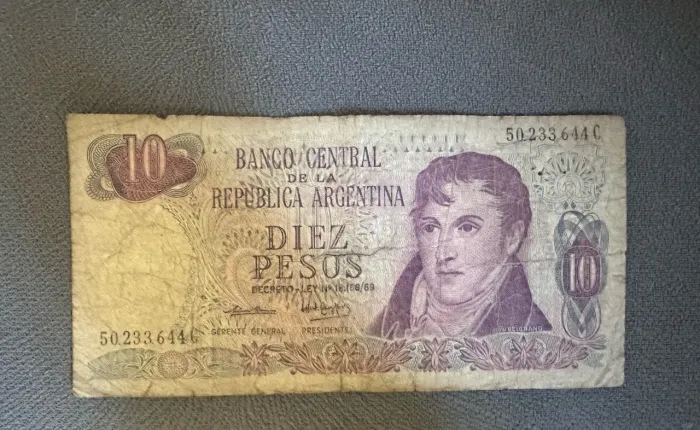 Cédula 10 pesos Argentina