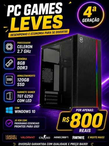 Aproveite Pc gamer para jogos leves