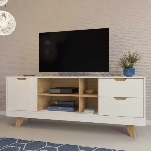 Rack Bancada Michigan Artely, ideal para TVs até 60 Polegadas;