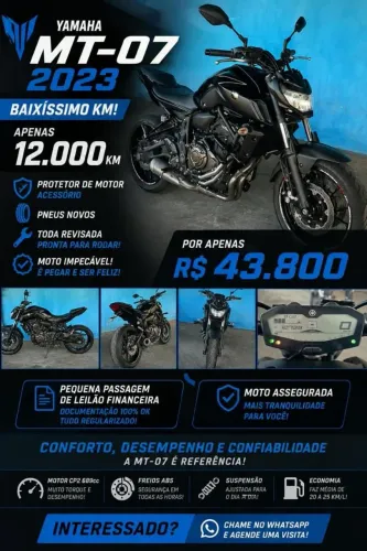 MT 07 zerada 