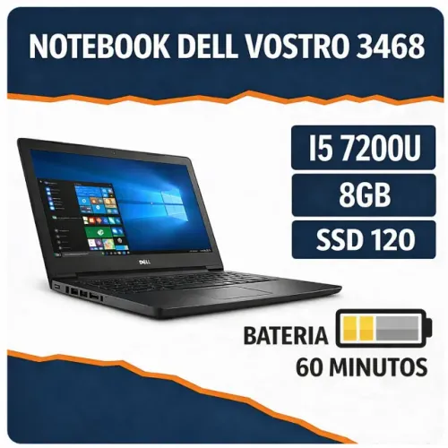 otebook Dell Vostro 3468 i5 7ª/8GB/SSD120GB Bateria Boa! 
