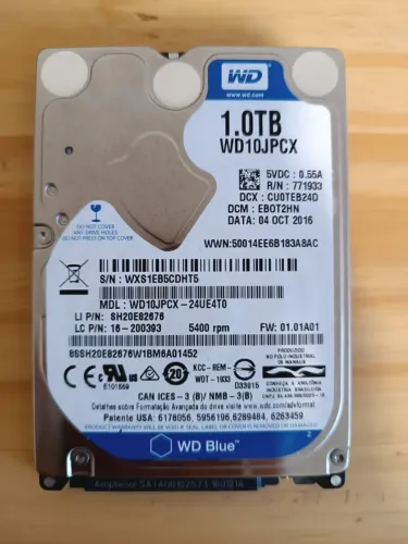 HD Western Digital Blue 1TB para Notebook (SATA 2,5")