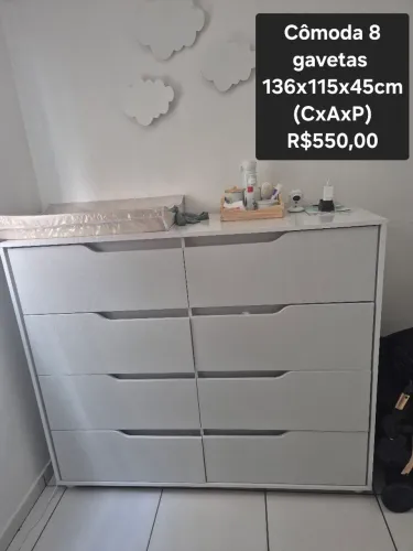 Cômoda 8 gavetas branca