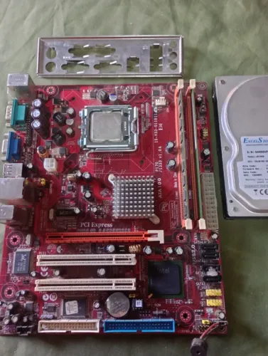 Kit placa mãe soquete 775+processador+memória+HD