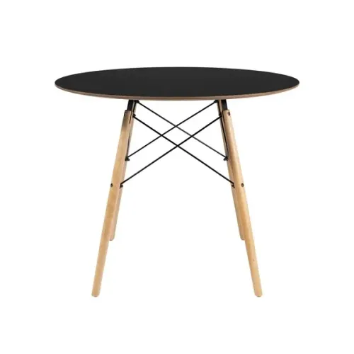 Mesa de Jantar Eames Dsw Redonda 90Cm TP Preto
