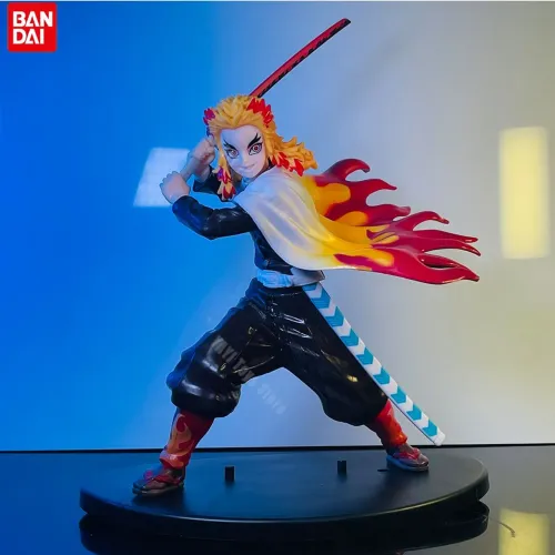 Boneco Kyojuro Rengoku Kimetsu Demon Slayer Anime Miniatura Action Figure 17cm