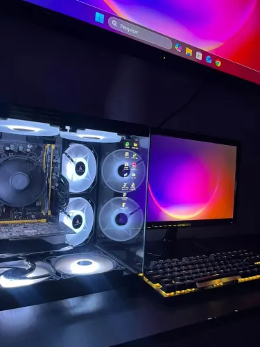 PC Gamer Completo com RGB, Monitor Samsung, Teclado, Mouse e volante Logitech G27