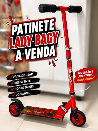 Patinete Ladybug Original | Dobrável | Rodas de Gel | R$ 180