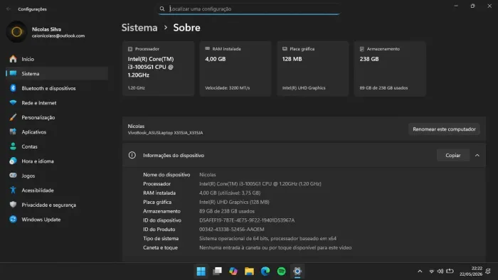 NOTEBOOK ASUS I3 