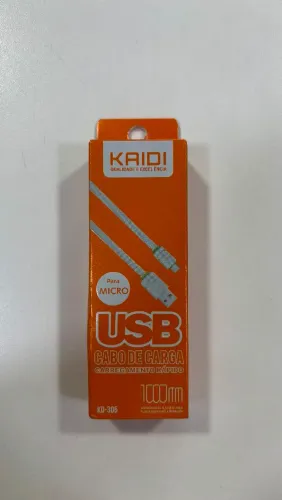 Kit 2 Cabo Carregador Micro USB Kaidi KD-305 Turbo Reforçado