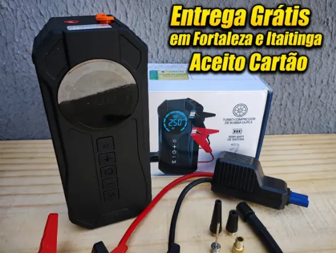 Compressor de ar, Auxiliar de Partida Veicular 4 em 1 