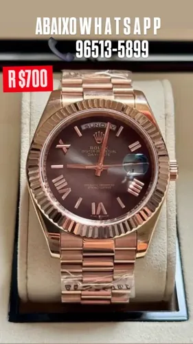 Relógio ROLEX AUTOMÁTICO MODELO DAY DATE COM NUMERAIS ROMANOS 