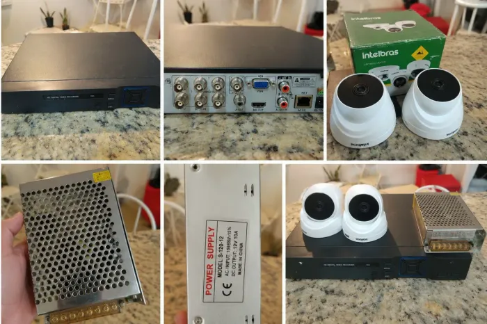 Kit Câmeras Intelbras HD + DVR 4 canais + Fonte