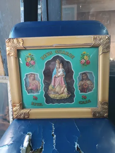 Antigo quadro " Deus guarde está casa "