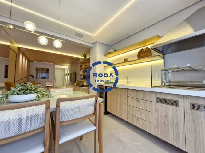 Apartamento à venda Porteira Fechada|Varanda Gourmet | 2 vagas | Pompeia/santos-sp