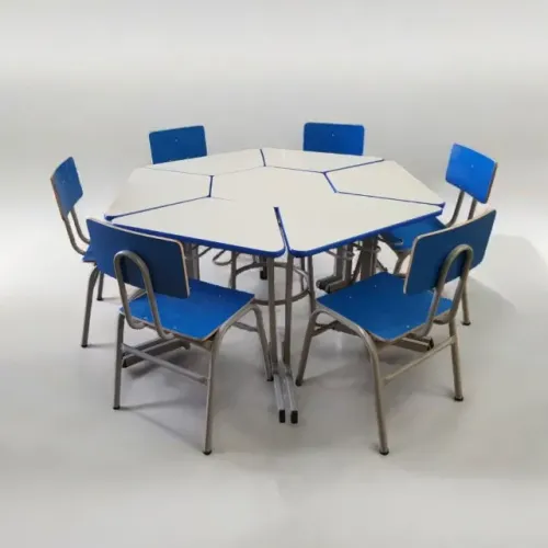 kit com 8 carteiras + miolo + 8 cadeiras para Sala de aula infantil novo