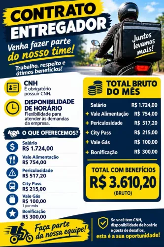 Contrata entregador de gas e agua sem experiencia