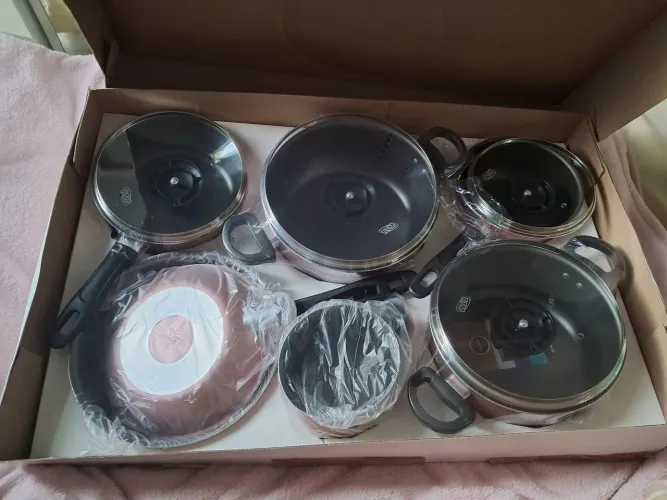 Frete Grátis Conjunto 7 Peças Rosa de Panela MTA antiaderente - Frete Grátis