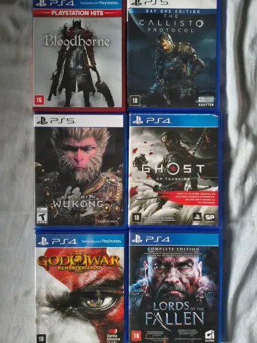Lote de Jogos de PS4 e PS5.