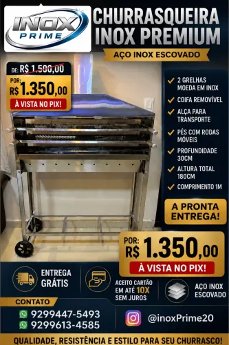 Churrasqueira em inox para espetinhos