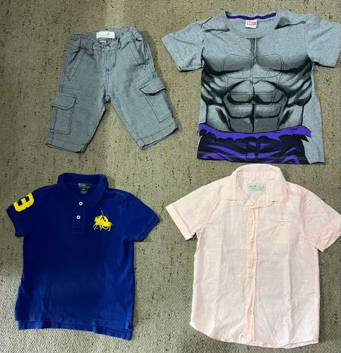 Lote 4 peças roupas menino 4 a 6 anos Zara, Polo Ralph Lauren, Reserva, Marvel