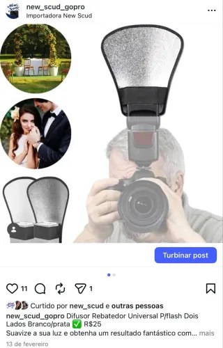 Difusor Rebatedor Refletor Flash Universal 